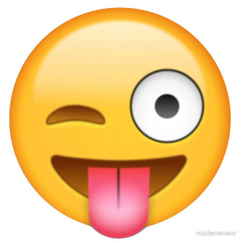 800x800 Smiley Face Tongue Out Emoji Stickers By Misdememeor Redbubble