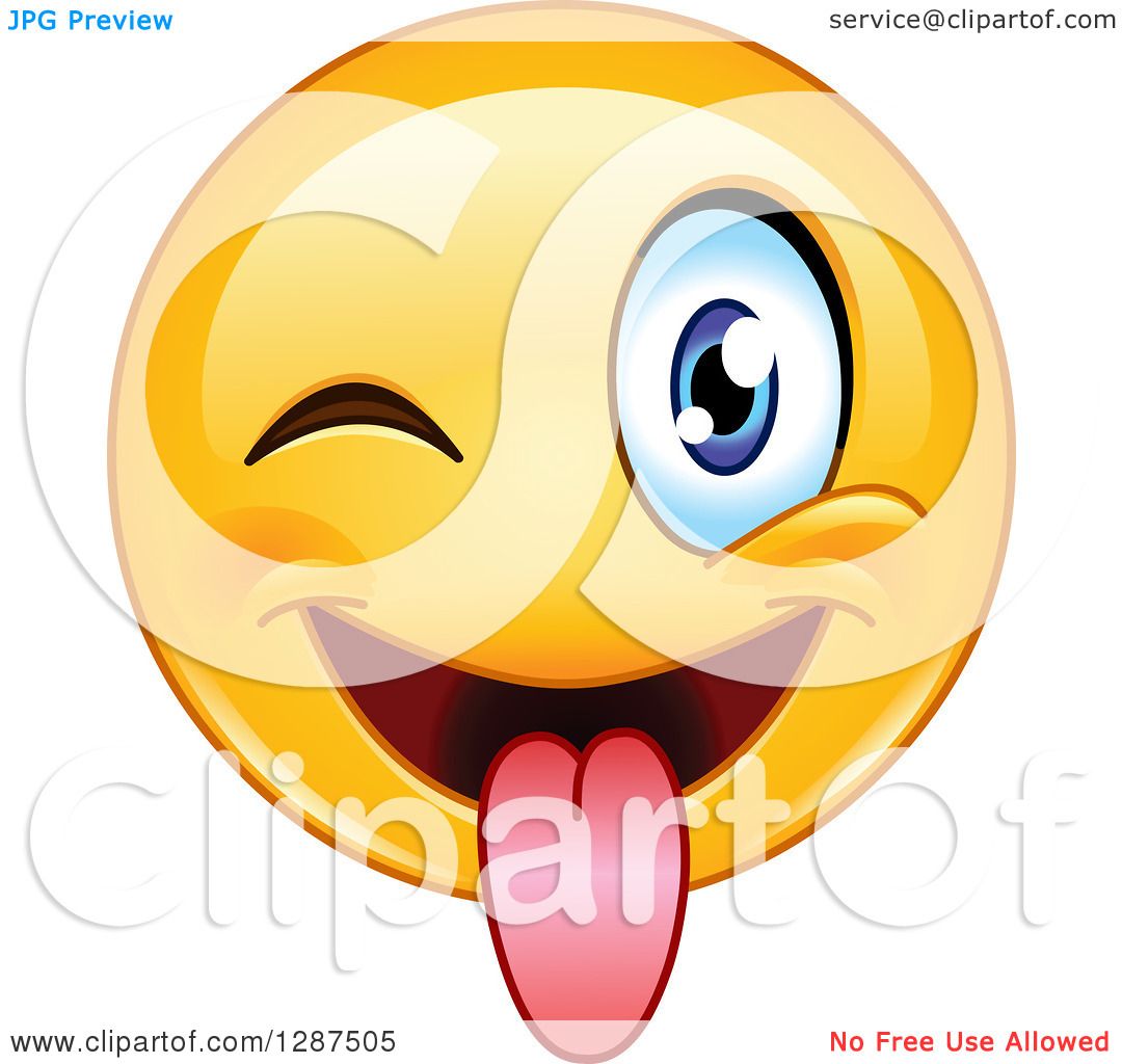 1080x1024 Clipart Of A Yellow Emoticon Smiley Face Winking And Sticking His