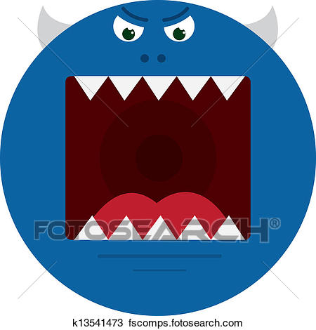 450x470 Clipart Of Monster Mouth Blue K13541473