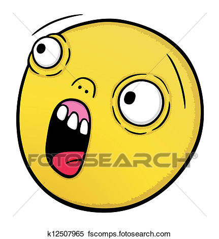 431x470 Clipart Of Smile Of Fear K12507965