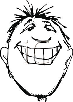 251x350 Picture Of A Man's Face With A Very Big Smile In A Vector Clip Art