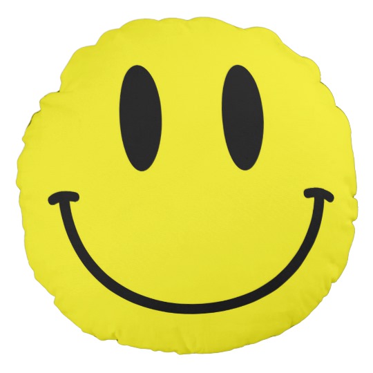 540x540 Smiley Face And Sad Face Yellow Round Pillow