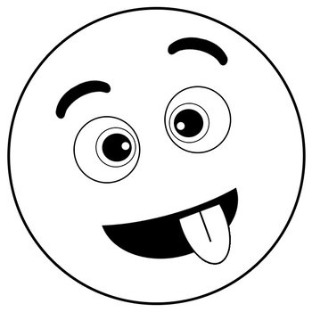 350x350 Smiley Face Clip Art Emoji Digital Clipart Black And White Tpt