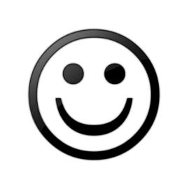 270x270 Smiley Face Clip Art Black And White 018721 Glossy Black Icon