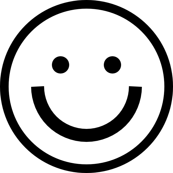 600x600 Black And White Smiley Transparent Png