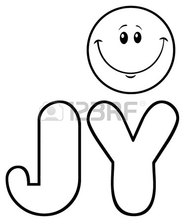 374x450 Black And White Smiley Face Cartoon Character. Illustration