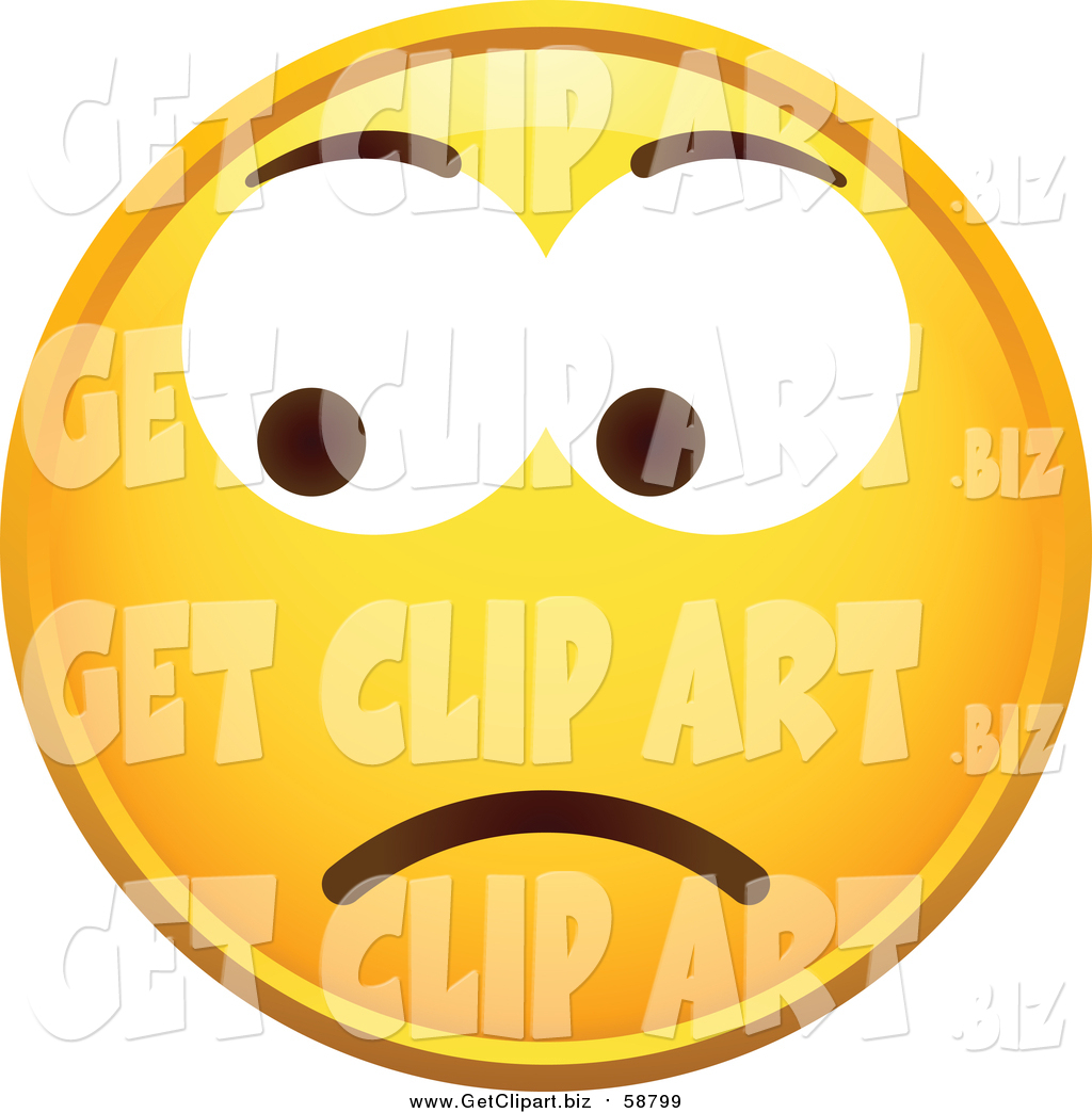 1024x1044 Clip Art Of A Yellow Worried Smiley Face By Beboy