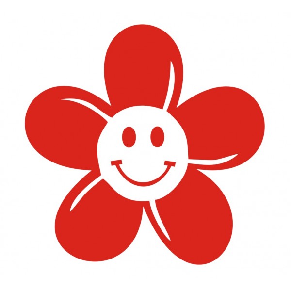 600x600 Free Smiley Face Flower Clipart Image