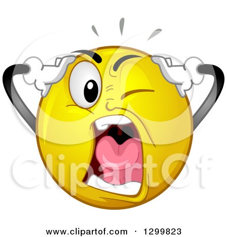 450x470 Clipart Of A Cartoon Yellow Smiley Face Emoticon Screaming