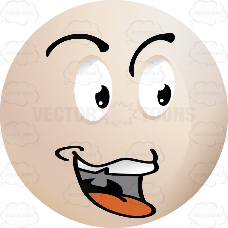 800x800 Light Colored Smiley Face Emoticon, Open Mouth With Red Tongue