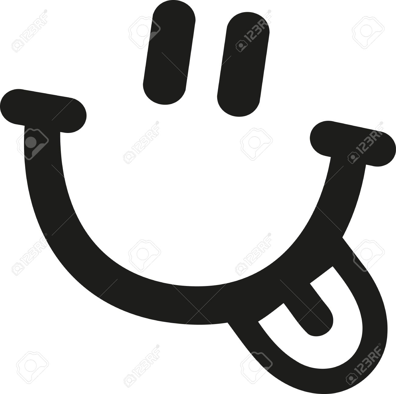 1300x1295 Smiley Face With Laughing Mouth And Tongue Royalty Free Cliparts