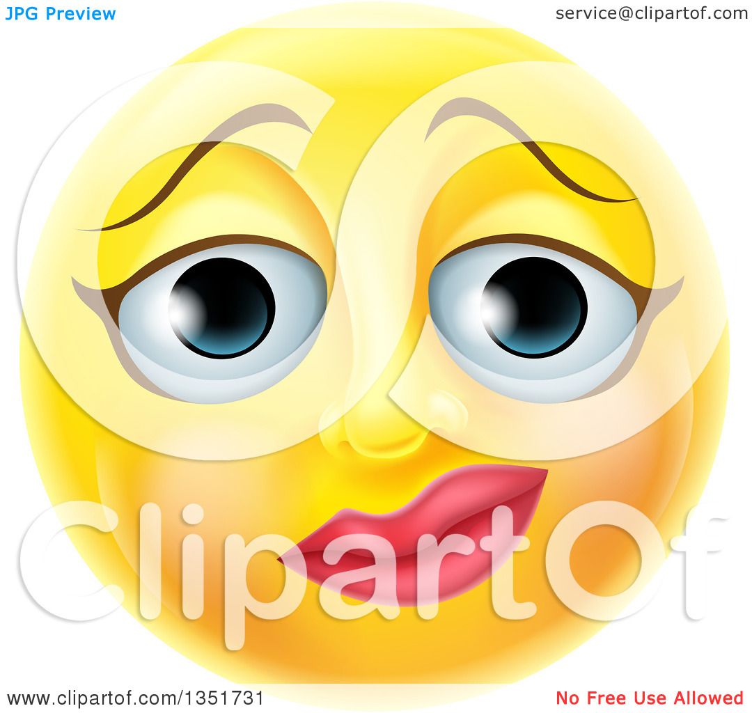 1080x1024 Clipart Of 3d Yellow Female Smiley Emoji Emoticon Face