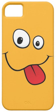 222x438 Funny, Goofy Smiley Face Sticking Out Tongue Iphone 5 Case