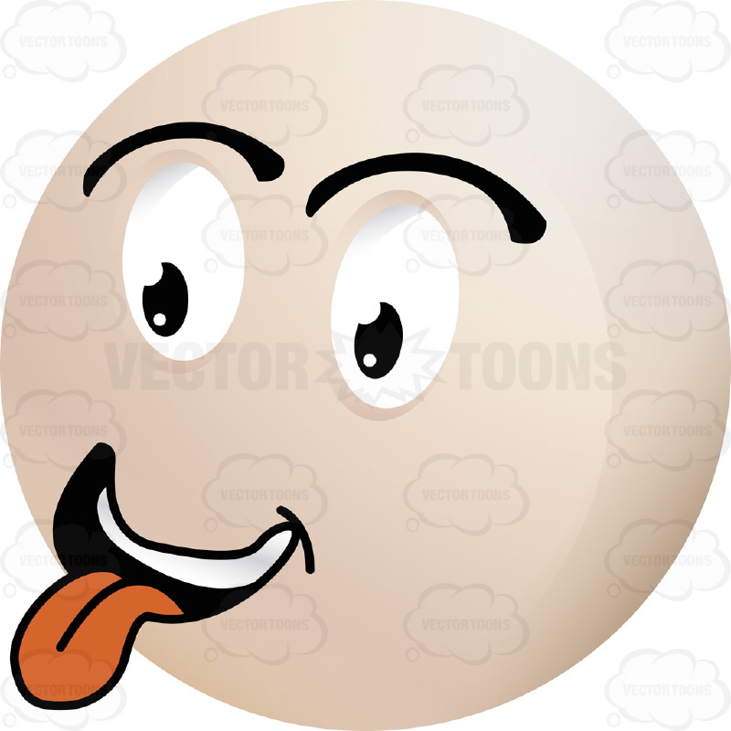 800x800 Light Colored Smiley Face Emoticon Sticking Out Red Tongue, Making