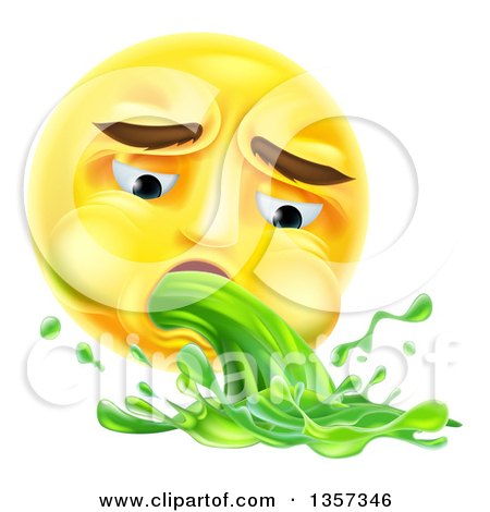 450x470 Clipart Of A 3d Yellow Smiley Emoji Emoticon Face Throwing Up