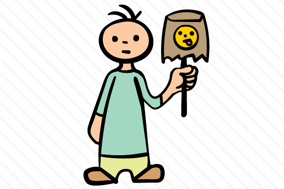 580x386 Paper Bag With Smiley Face Tongue Stinking Out