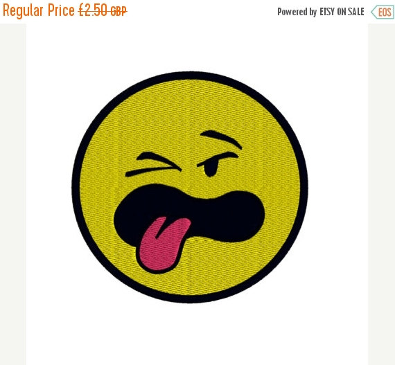 570x527 Emoji Symbol Smiley Face Tongue Out Machine By Zebrakingstitches