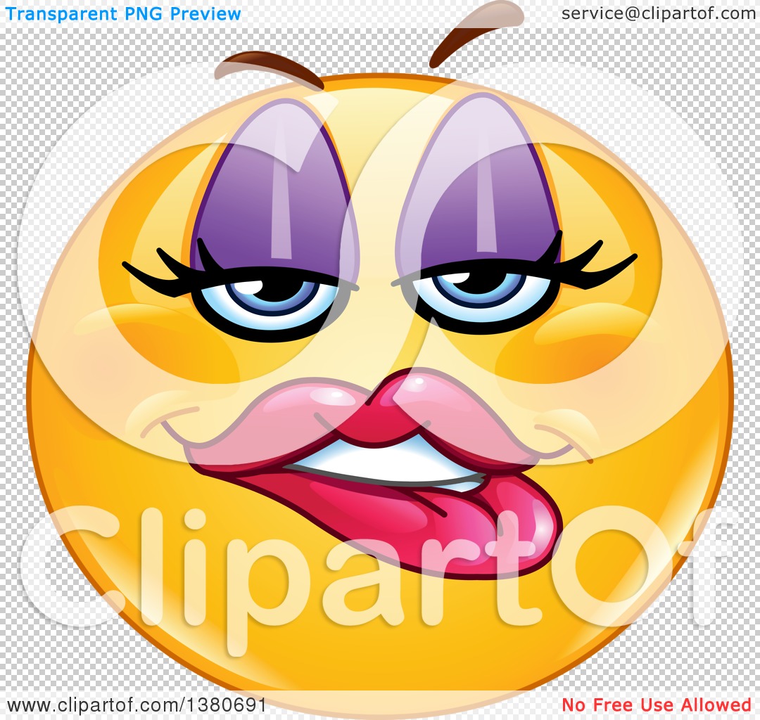 1080x1024 Clipart Of A Cartoon Female Yellow Smiley Face Emoji Biting Her