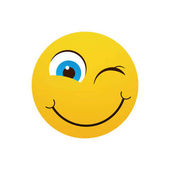 170x170 Winking And Smiling Emoticon. Smiley Face With A Sign Stock