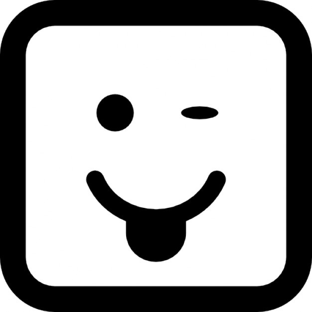 626x626 Winking Emoticon Face With Stuck Out Tongue Black Symbol Icons