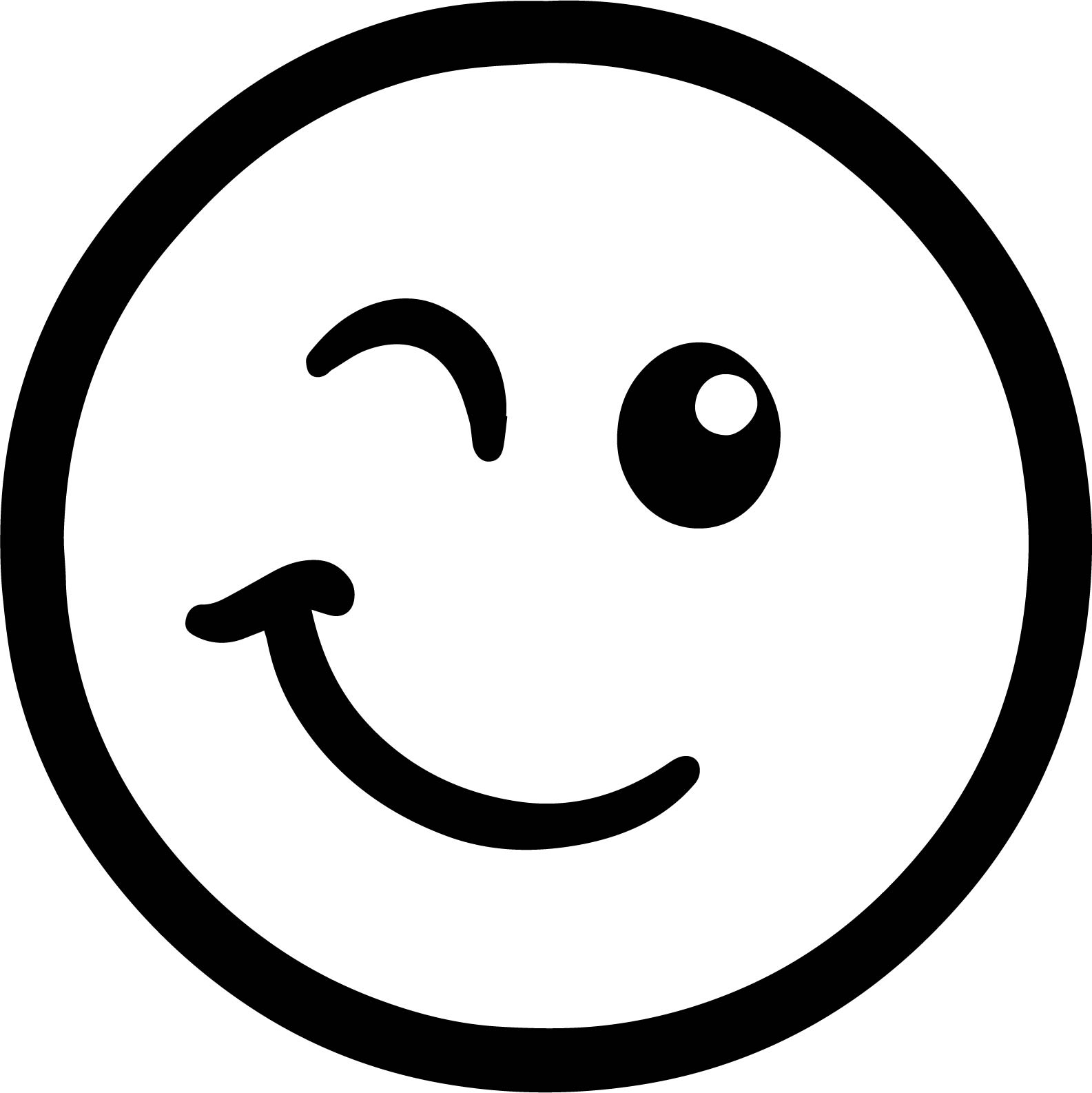 1585x1586 Emoticon Winking Face Coloring Page Wecoloringpage