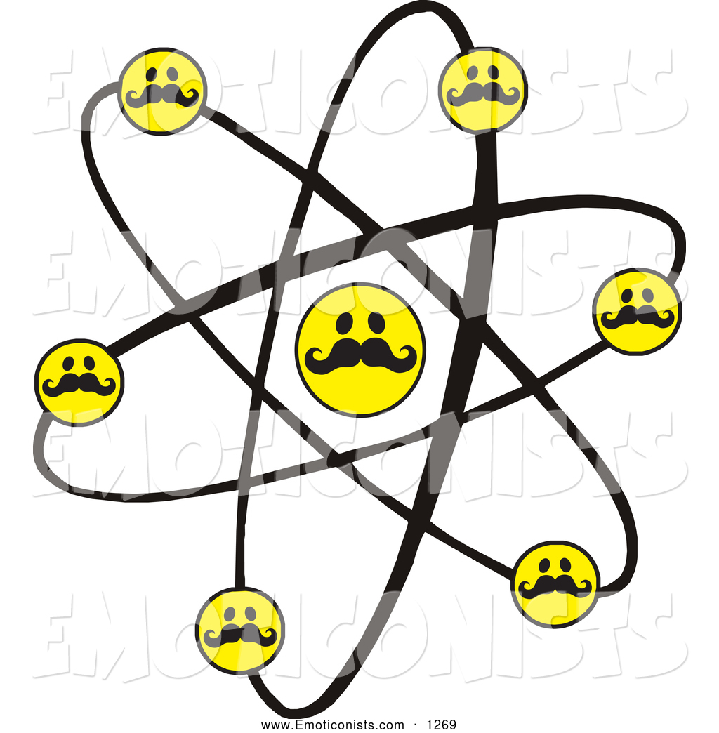 1024x1044 Clip Art Of An Atom With Mustache Smiley Faces By Johnny Sajem