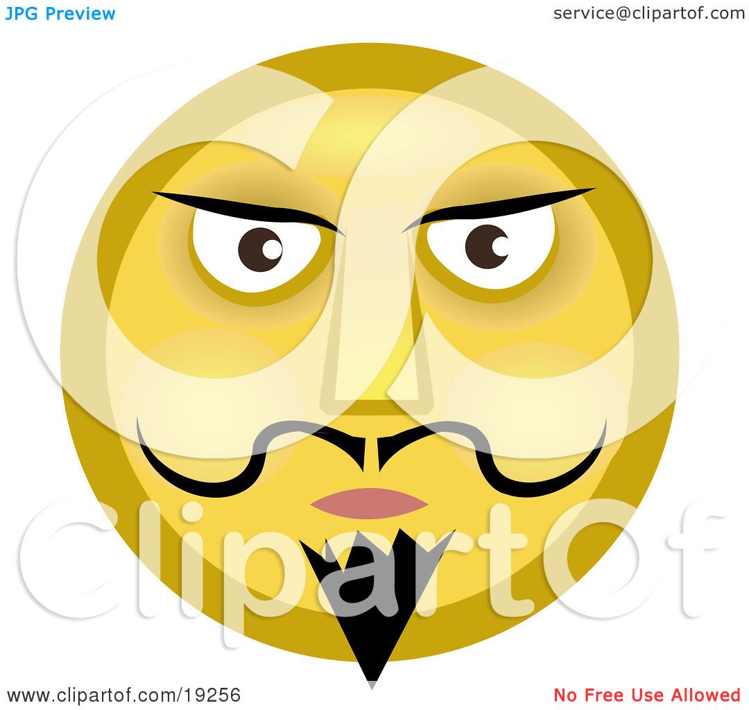 1080x1024 Clipart Illustration Of Stern Yellow Smiley Face Man