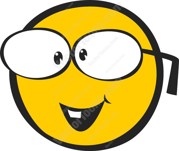 600x506 Geeky Glasses Wearing Nerdy Emoticon Cartoon Clipart