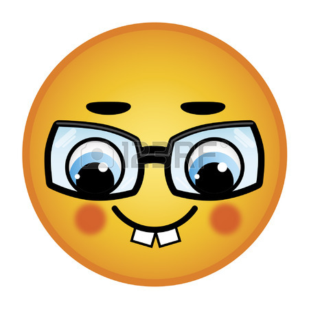 450x450 Nerd Smiley With Glasses And Cheeks Network Royalty Free Cliparts