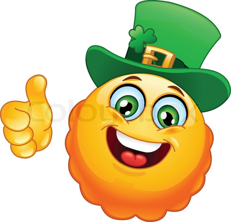 800x770 Leprechaun Emoticon With Thumb Up Stock Vector Colourbox