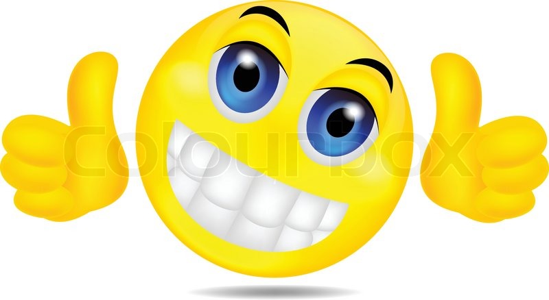 800x438 Smiley Emoticon With Thumb Up Stock Vector Colourbox