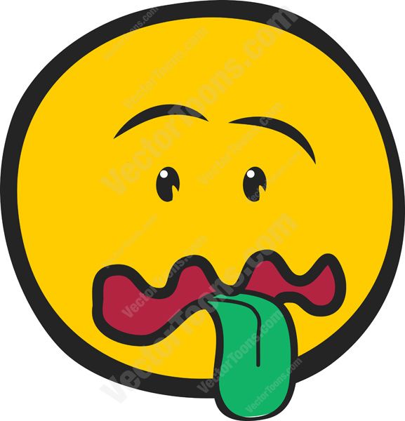 577x600 Sour Grossed Out Sick Face Emoticon With Green Tongue Hanging Out
