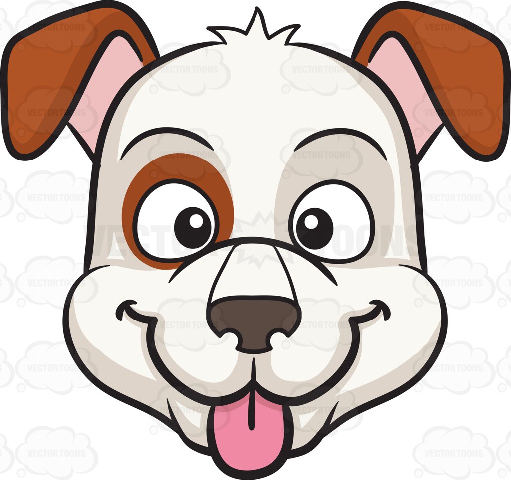 1024x963 A Dog Sticking Out Its Tongue Cartoon Clipart