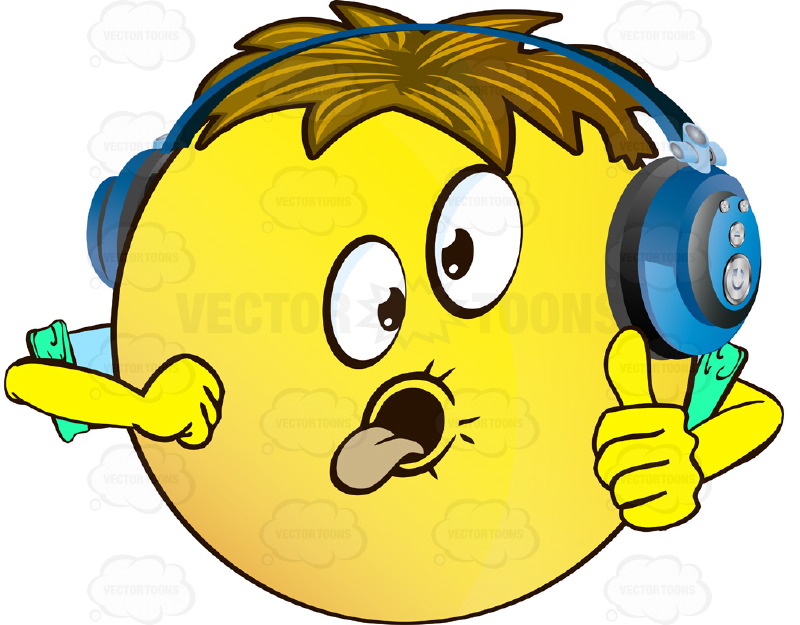 800x625 Goofy Yellow Smiley Face Emoticon With Arms, Brown Hair