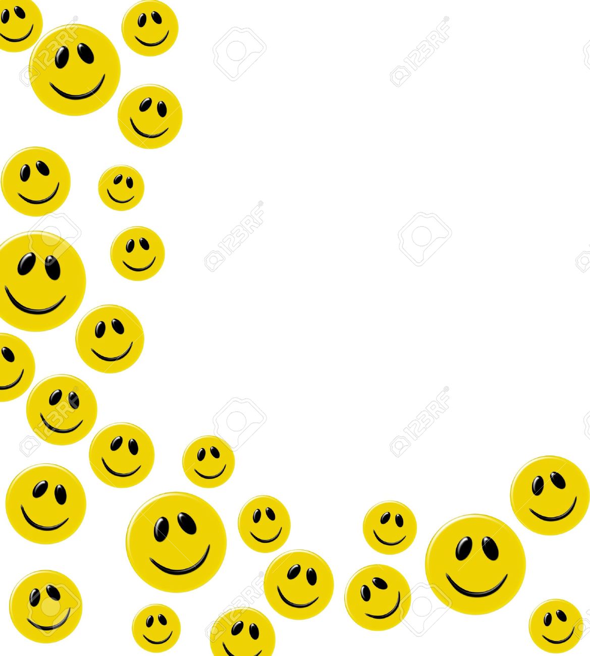 1169x1300 Lots Of Yellow Smiley Faces On A White Background, Happy Border