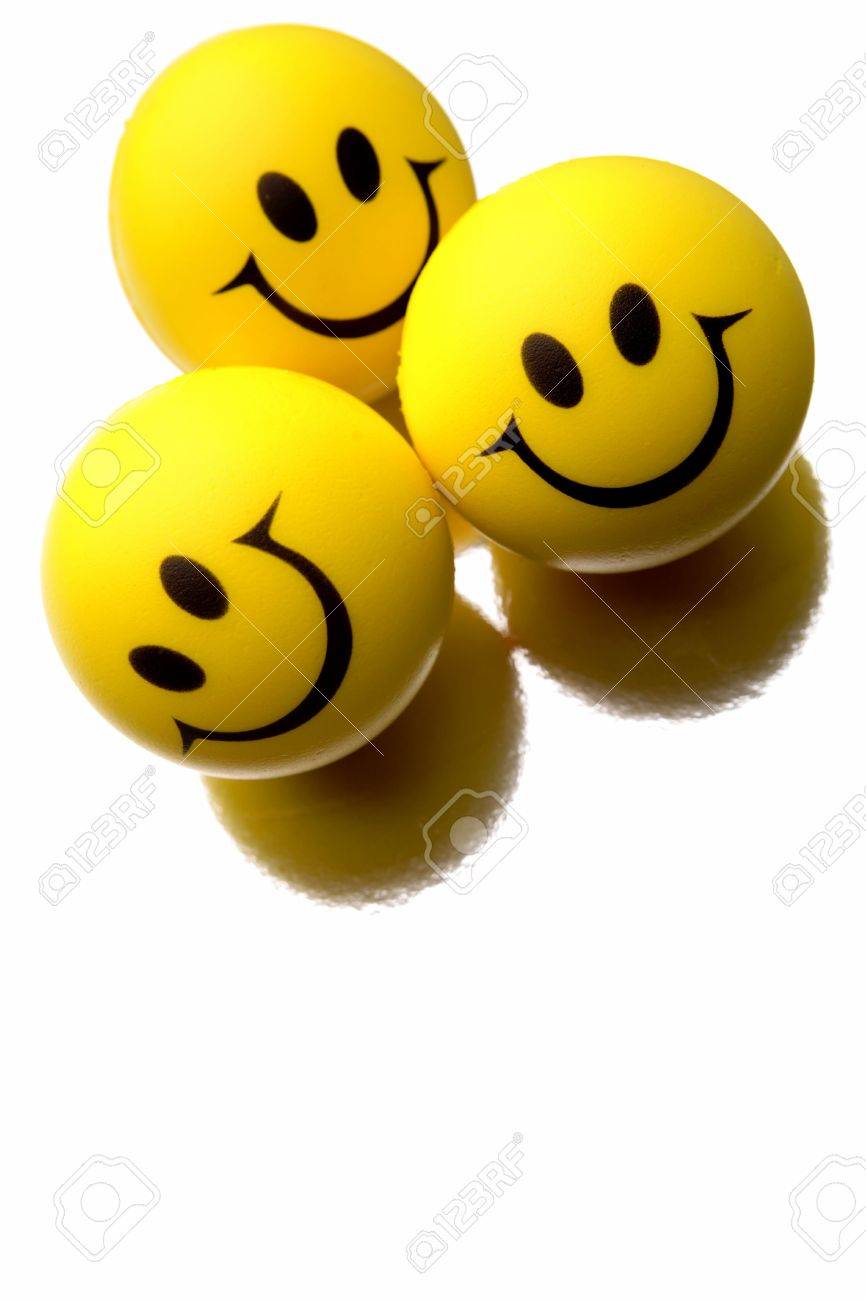 866x1300 Three Smiley Faces On White Background Stock Photo, Picture