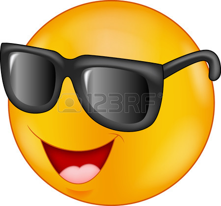 450x421 Smiling Emoticon Cartoon Wearing Sunglasses Giving Thumb Up