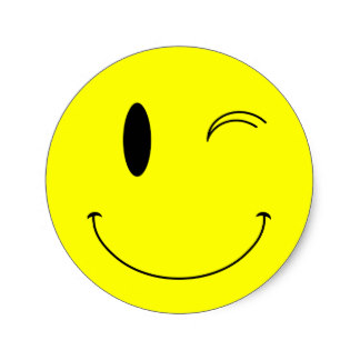 324x324 Winking Smiley Face Stickers Zazzle.co.uk