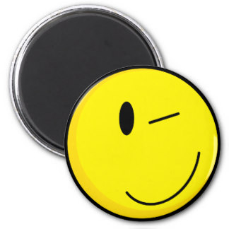 324x324 Winking Smiley Refrigerator Magnets Zazzle