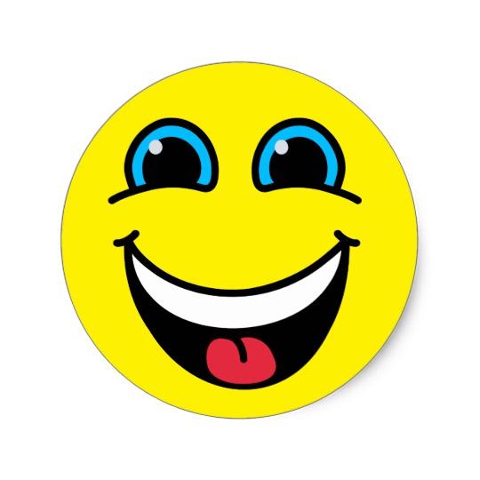 540x540 Laughing Smiley Face Yellow Classic Round Sticker