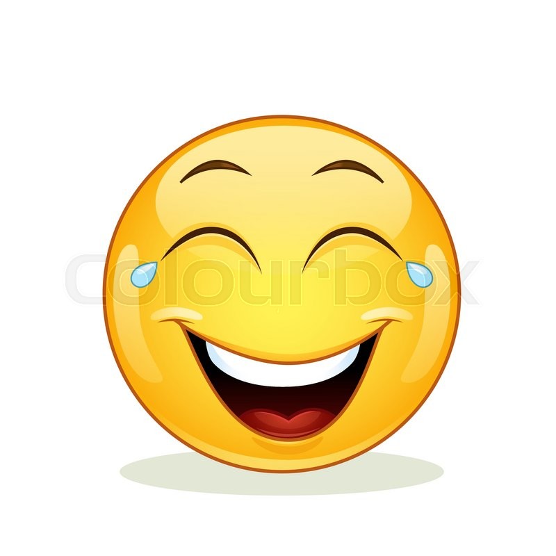 800x800 Laughing Emoticon With Tears Of Joy. Vector Illustration Isolated