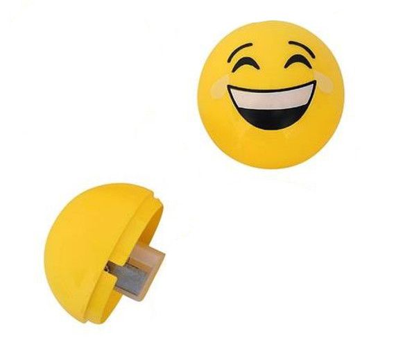 571x500 Emoji Pencil Sharpener, Cry Laughing Smiley Kids Gift