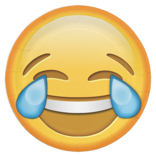 540x540 Funny Emoji Smiley Joy Laughter Paper Plate