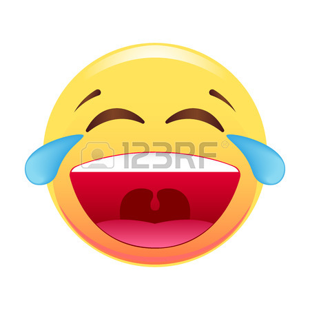 450x450 Smiley. Cheerful, Laughing, Tears Of Laughter. Vector Illustration