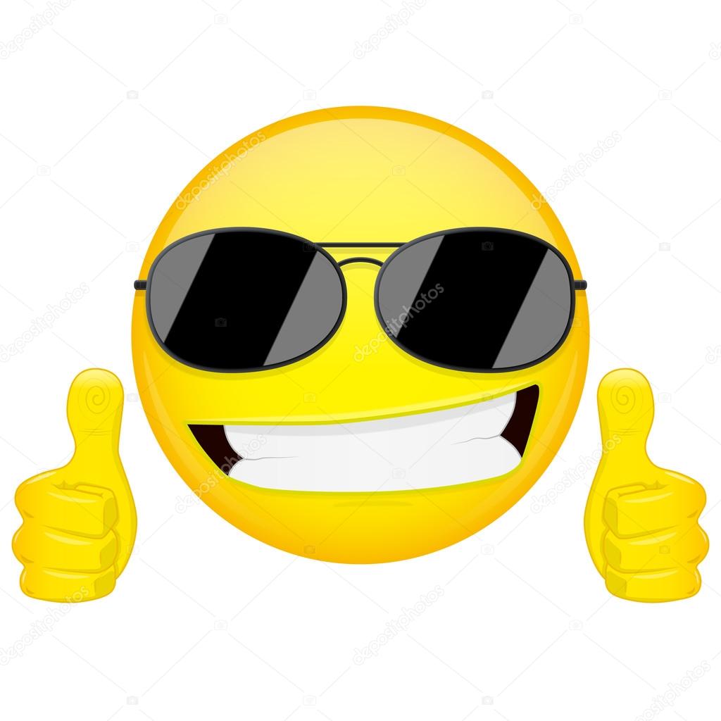 1024x1024 Good Idea Emoji. Thumbs Up Emotion. Cool Guy With Sunglasses