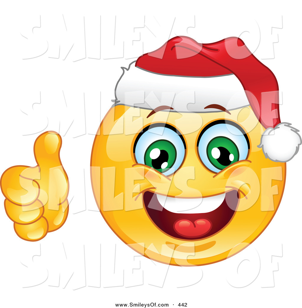 1024x1044 Vector Of Cheerful Xmas Smiley Emoticon Wearing A Santa Hat