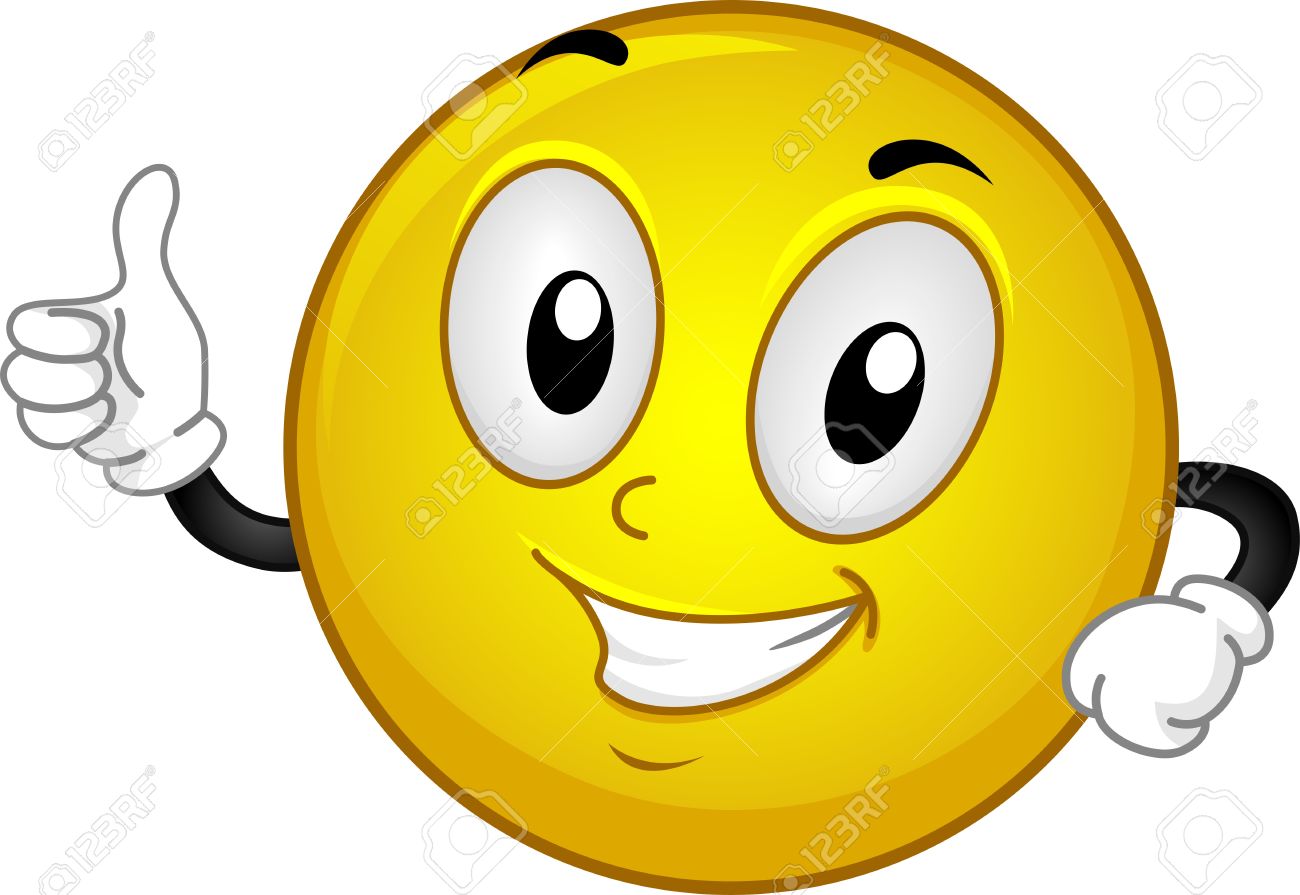 1300x895 Illustration Of A Smiley Giving A Thumbs Up Stock Photo, Picture