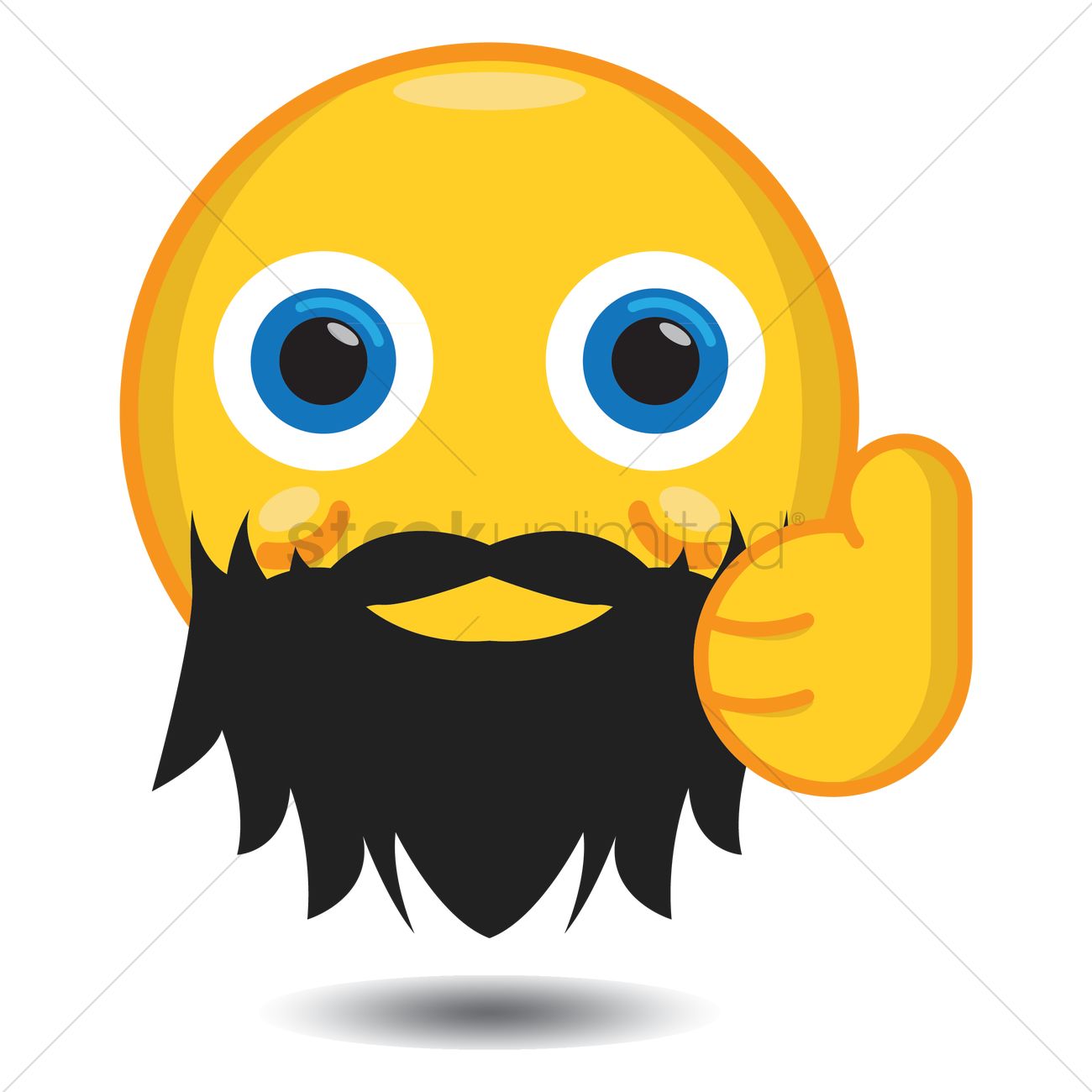 1300x1300 Smiley With Beard Showing Thumbs Up Vector Image