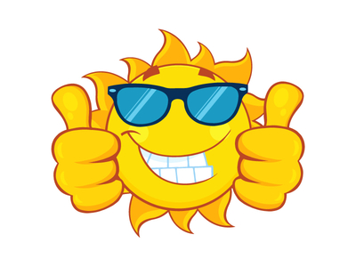 400x300 Smiling Sun With Sunglasses Giving A Double Thumbs Up By Hit Toon