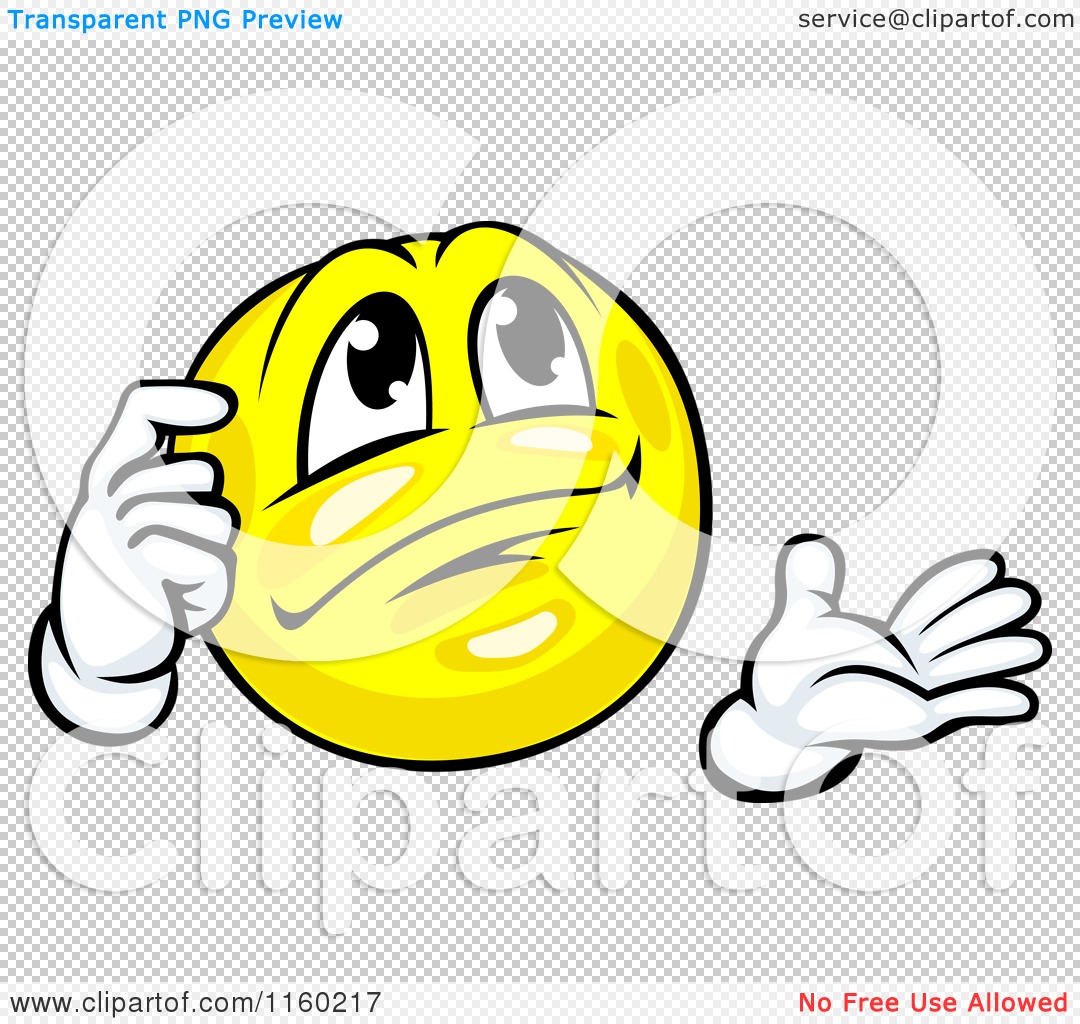1080x1024 Clipart Of A Yellow Emoticon Smiley Scratching His Head